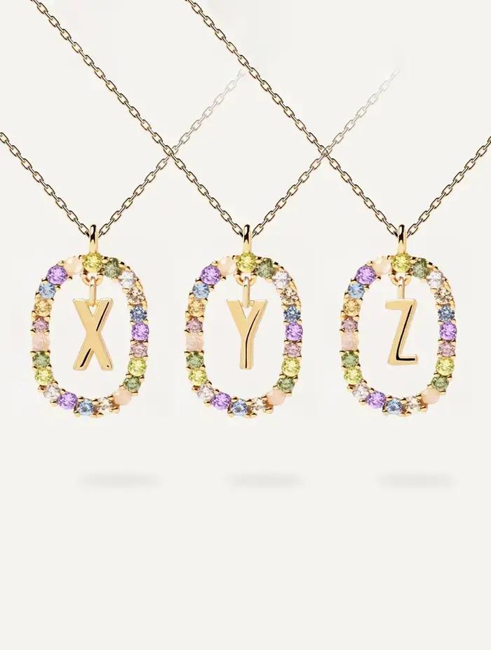 Collier initial en argent sterling S925 avec 26 lettres
