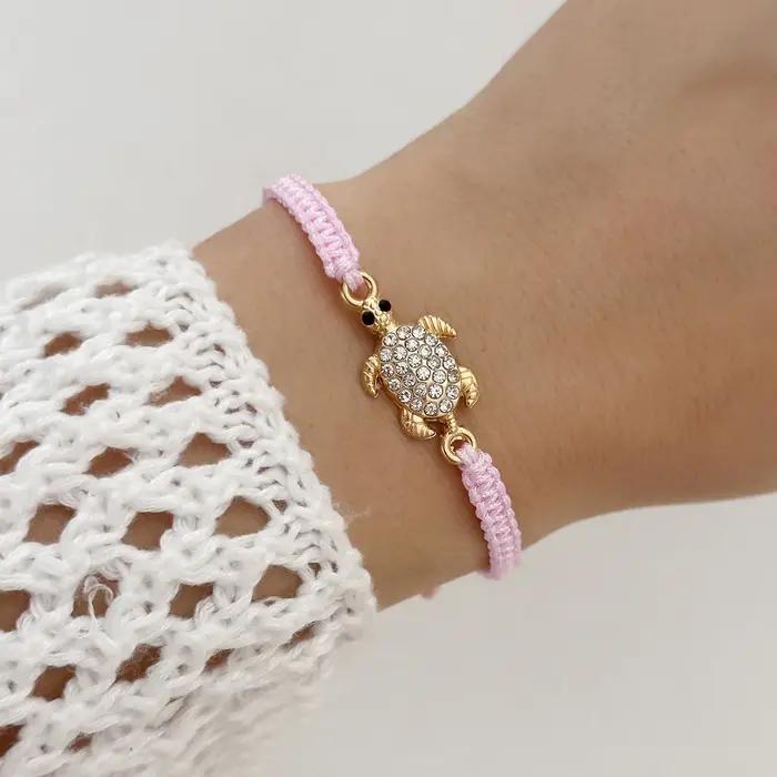 Bracelet Tortue Naturel Design Unique Femme Occasions Spéciales Argent Sterling 925 Béni Protection Élégance Sophistication