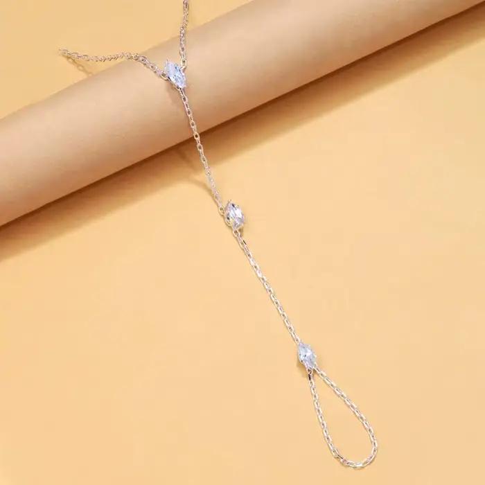 Bracelet bohème brillant losange cristal pour femmes tracker d'humeur chaîne mince et maillons occasion spéciale cadeau