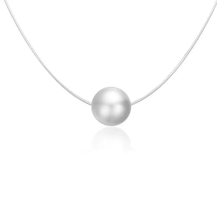 BAMOER argent Invisible chaîne colliers pendentifs strass colliers ras du cou Transparent ligne de p