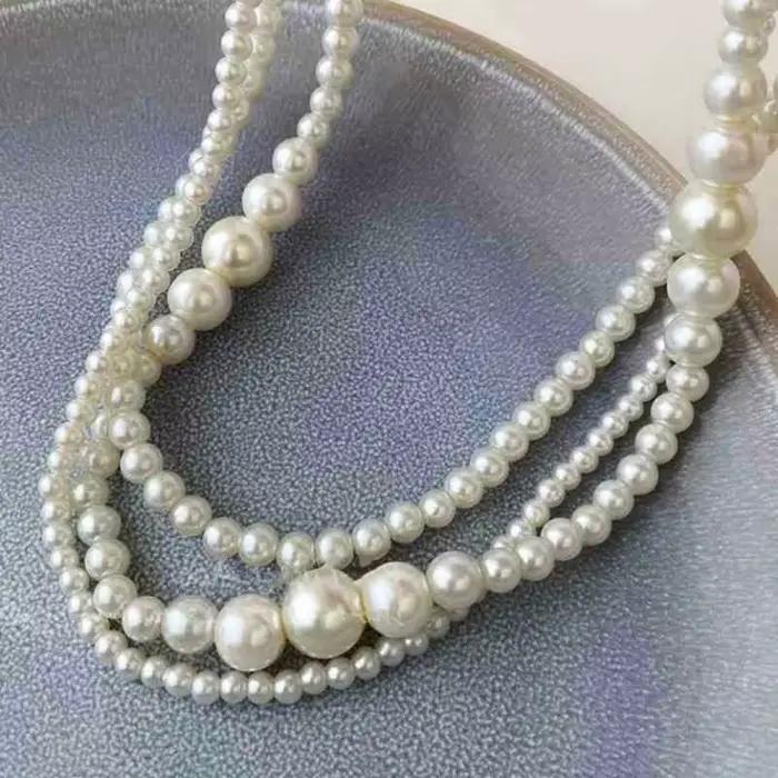 Collier de perles multicouches pour femmes, tour de cou élégant, bijoux de fête de mariage, cadeau d'anniversaire, 216.239.