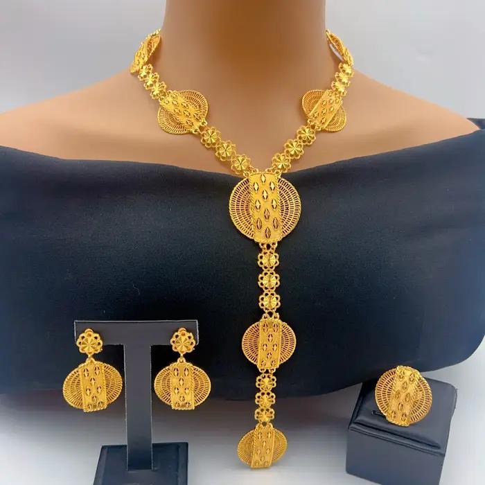 Ensemble de collier et boucles d'oreilles longues africaines pour femmes