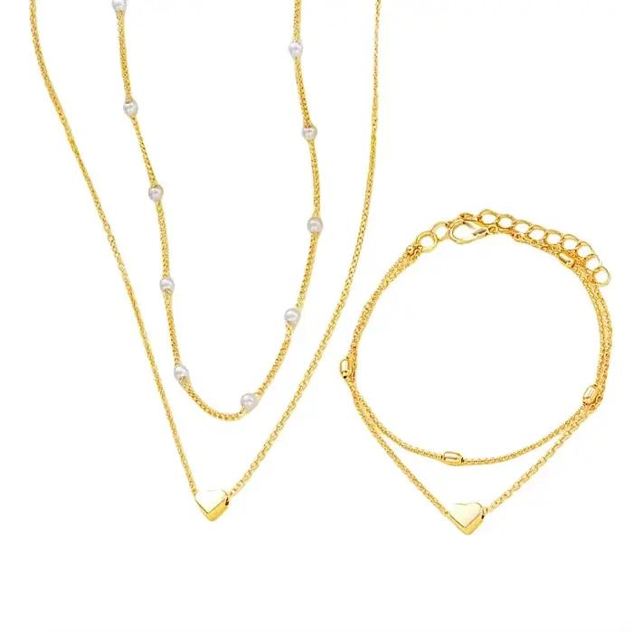 Ensemble de bijoux en forme de cœur pour femmes