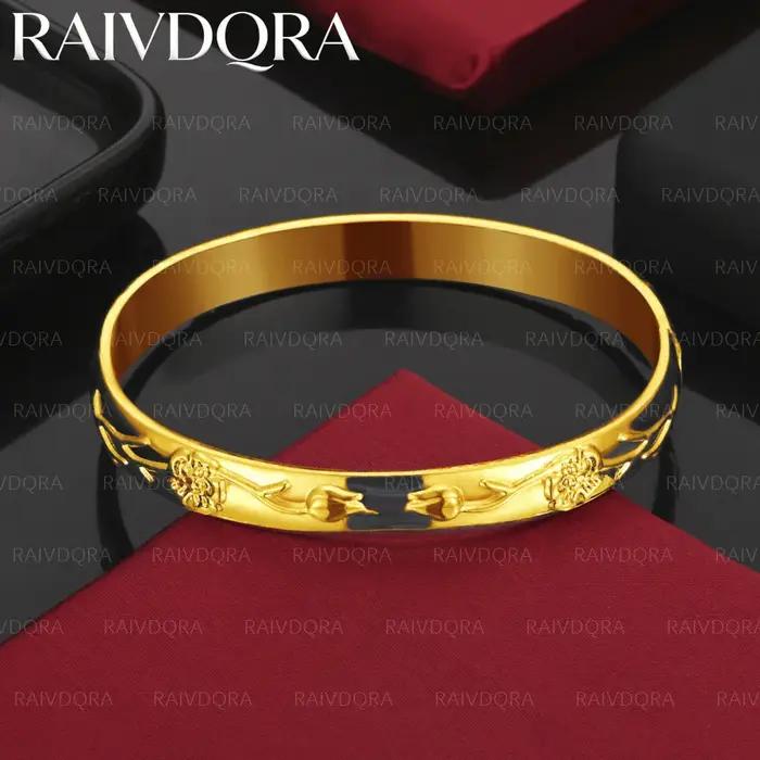 Bracelet à motif décoratif plaqué or 18 carats pour femmes, bijoux à la mode, accessoires de fête él