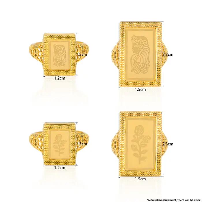 Bagues de mariée arabes de luxe plaquées or 21 carats