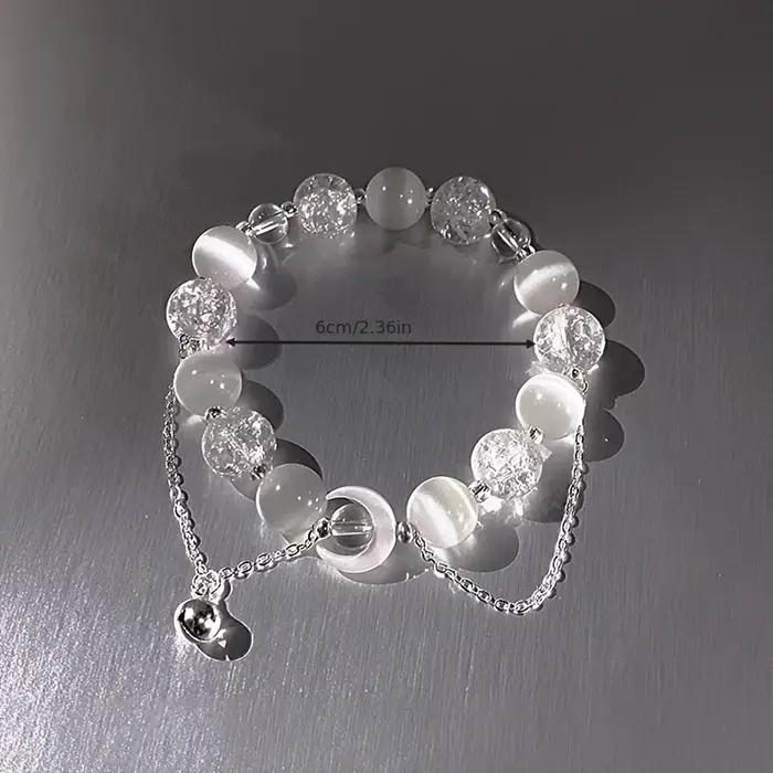 Bracelet de luxe galaxie planète pour femmes, pop-corn, perles d'opale de cristal, pendentif plume papillon, bijoux Harajuku, cadeaux