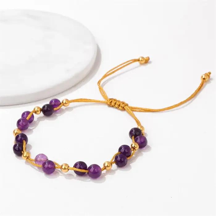 Bracelets en chaîne de perles de pierre naturelle pour femmes