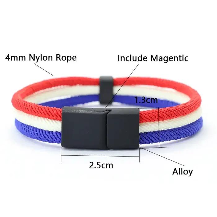 Bracelet en corde ethnique ukrainien en alliage de zinc avec aimant pour homme et femme occasions spéciales cadeau anniversaire fête