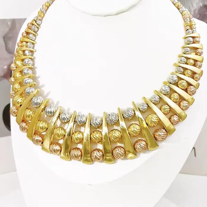 Ensemble de bijoux luxueux GZJPEI en or 18 carats avec motifs géométriques pour femmes occasions spéciales mariage et fiançailles style italien