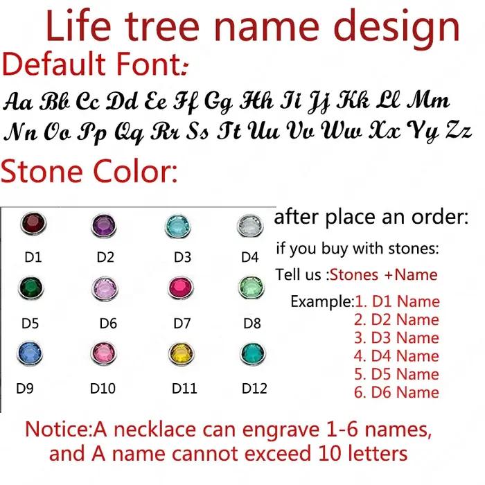 Collier personnalisé Arbre de Vie nom personnalisé acier inoxydable doré cadeau occasion spéciale femme homme anniversaire noël mariage