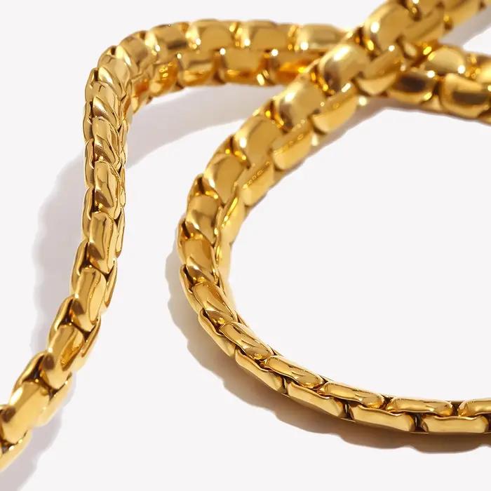 E.B.belle-Ensemble de bijoux en acier inoxydable plaqué or 18 carats