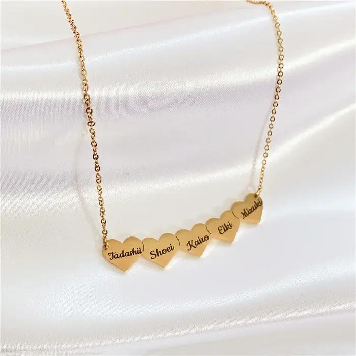 Collier personnalisé en acier inoxydable avec pendentif coeur et lettres gravées bijou pour femme occasion spéciale