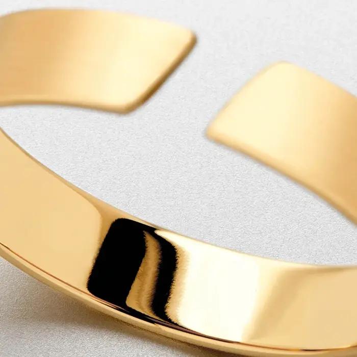 Bague ELANDIS en acier inoxydable plaqué or 18 carats largeur 4mm 5mm pour hommes occasions spéciales anniversaire fête bureau école cadeau couple