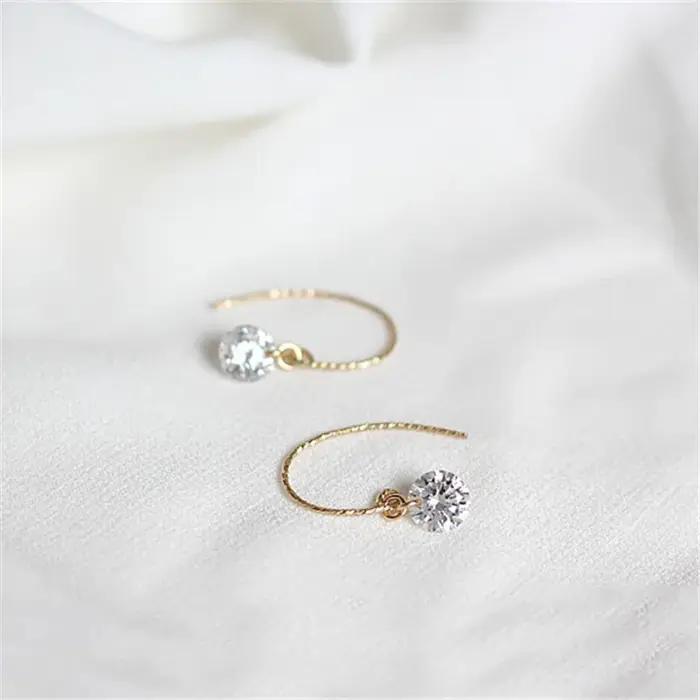 Boucles d'Oreilles en Argent Sterling 925 Plaqué Or pour Femme, Bijoux Français Exquis et Simple, Ca
