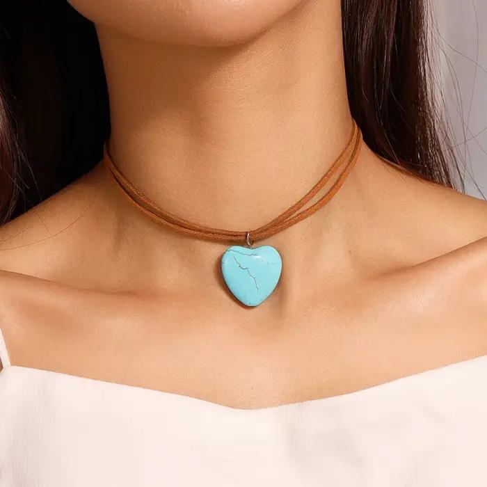 Aihua-Collier ethnique évidé avec pendentif grande fleur pour femme, fil noir gothique, collier fleu