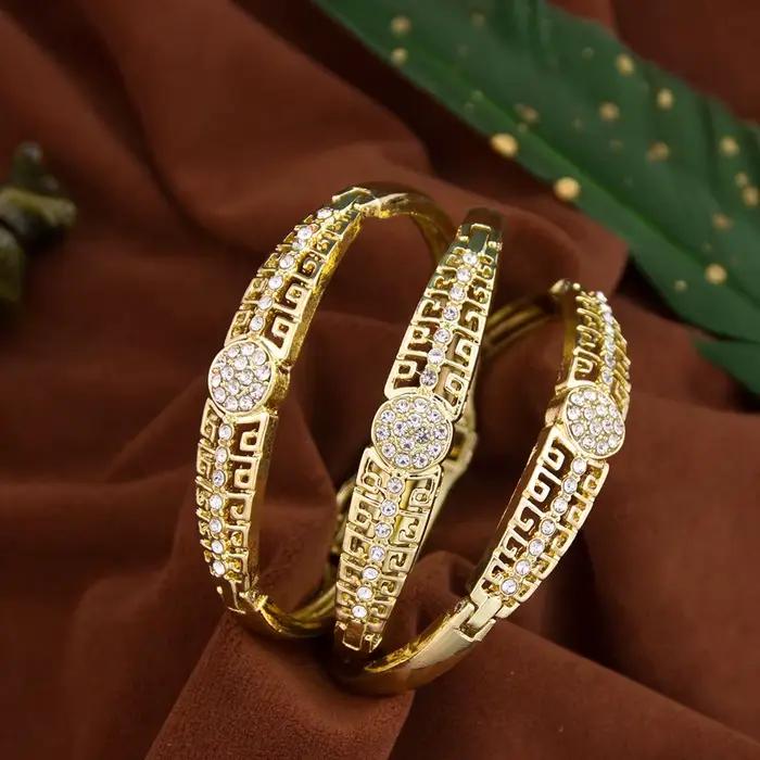 SUNSPICEMS plein strass indien Bracelet rétro couleur or grand rouge vert blanc cristal turc Design manchette