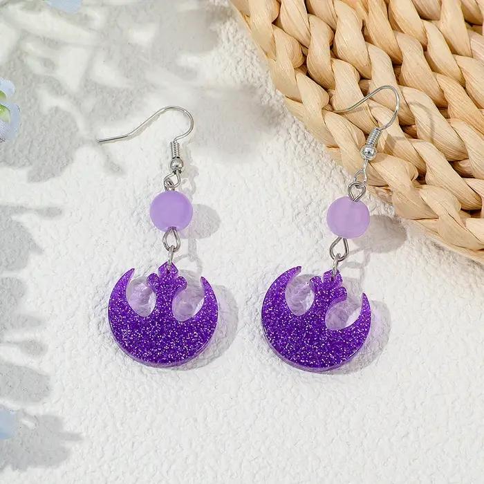 Boucles d'oreilles pendantes avec logo Rebel Alliance pour femmes