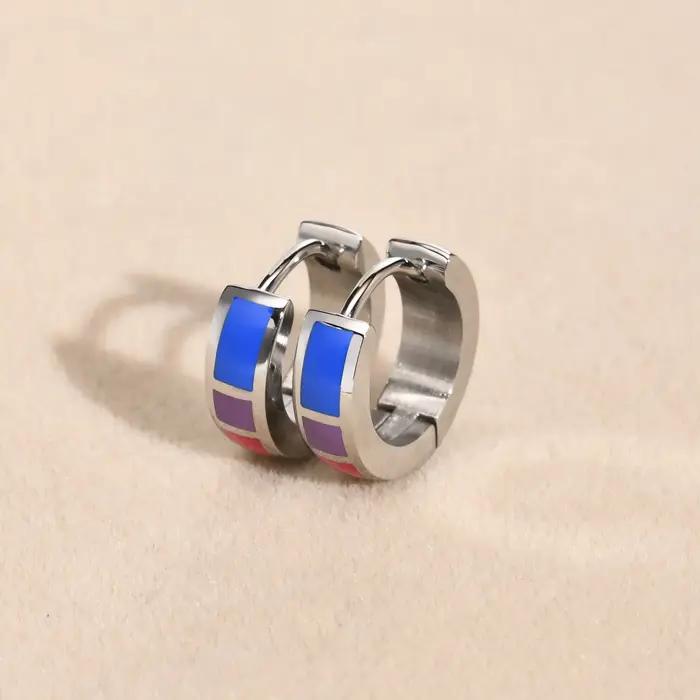 Petites boucles d'oreilles créoles unisexes pour hommes et femmes