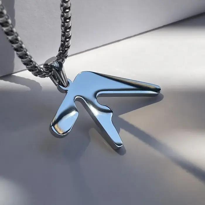 Collier pendentif en acier inoxydable de haute qualité avec logo Aphex – Collier hip-hop tendance po
