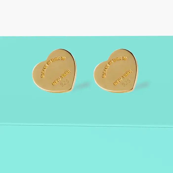 LENNIK – boucles d'oreilles en forme de cœur plaquées or 18 carats