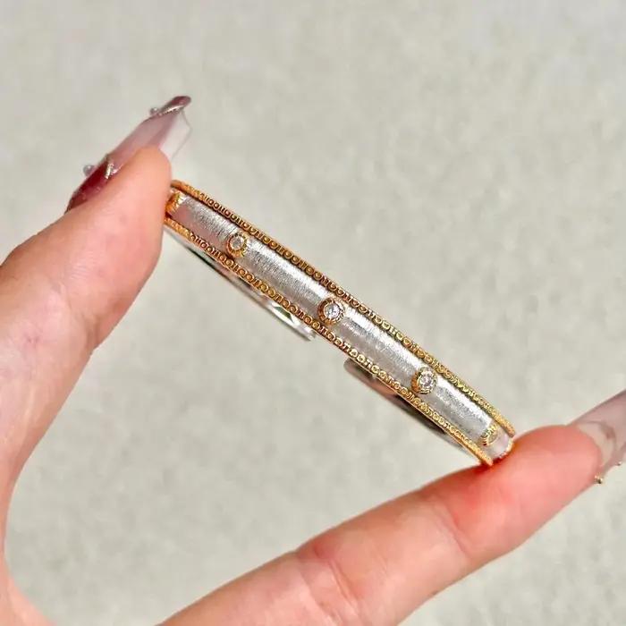 Bracelet Vintage Géométrique Plaqué Or avec Tracker d'Humeur pour Femme Occasions Spéciales