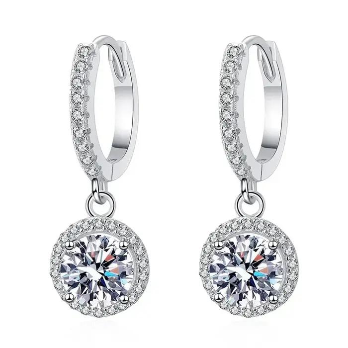 Boucles d'oreilles rondes en argent Sterling 925 pour femmes