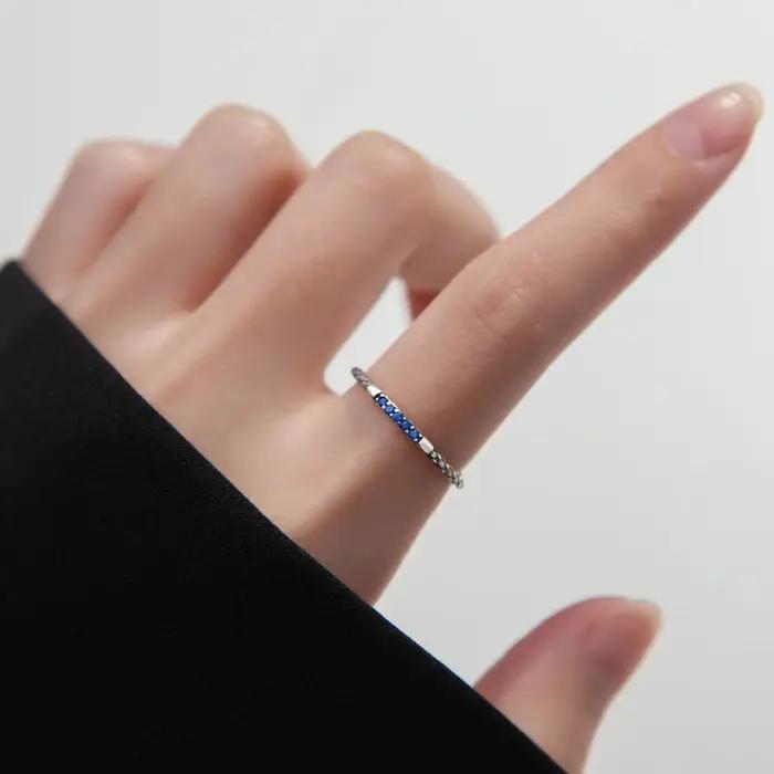 Bagues Serpentine en argent Sterling 925 pour femmes, pierres précieuses Zirconium bleu rouge verte, bijoux de cocktail classiques pour événements formels
