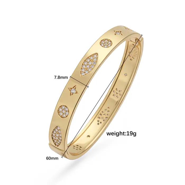 Bracelet en laiton plaqué or 18 carats pour femme