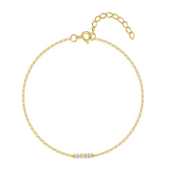 AIDE 925 Bracelet en argent Sterling étincelant Zircon fleur croix Baroque perle main dame fête des