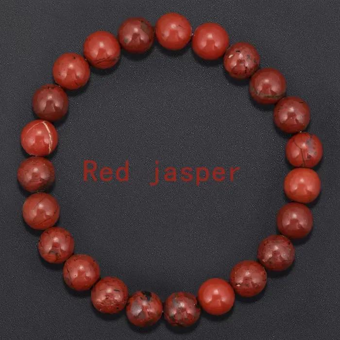 Pierre naturelle 4A jaspe rouge prière Bracelets de perles femmes hommes chapelet