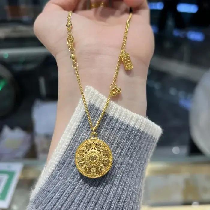 Briex Jewelry – collier boussole à huit trésors en or véritable 18 carats pour femme