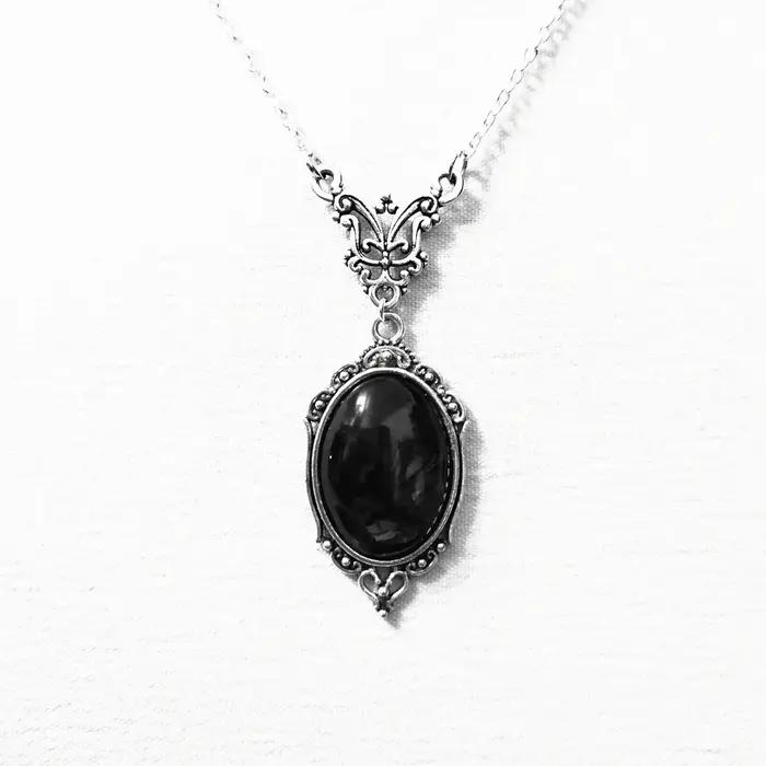 Collier de Vampire gothique Vintage Stardust cristal camée pendentif