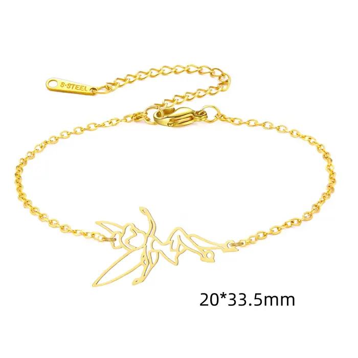 Bracelet de fée pixie en acier inoxydable avec motifs squelette pour filles et femmes occasions spéciales