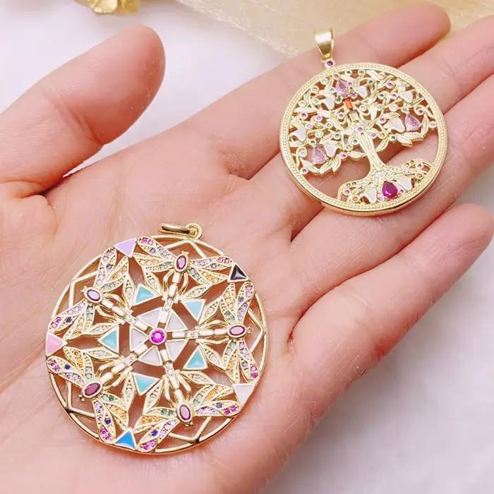 Breloque plaquée or 18K avec main de Fatima et œil protecteur, talisman de luxe pour fabrication de bijoux DIY, occasions spéciales et protection spirituelle
