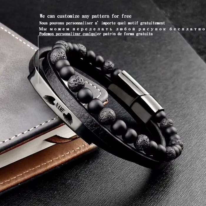 2020 bohème Bracelet à breloques Bracelet en cuir perlé hommes Chakra oeil de tigre Bracelet pour hommes femmes accessoires en acier inoxydable Bracelet
