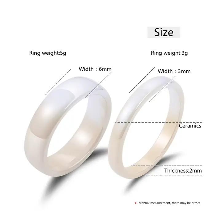 Bagues en céramique lisse pour femmes, bijoux de mariage en céramique saine, bague d'amour faite à la main, mode, R2 couleurs, nouveau design