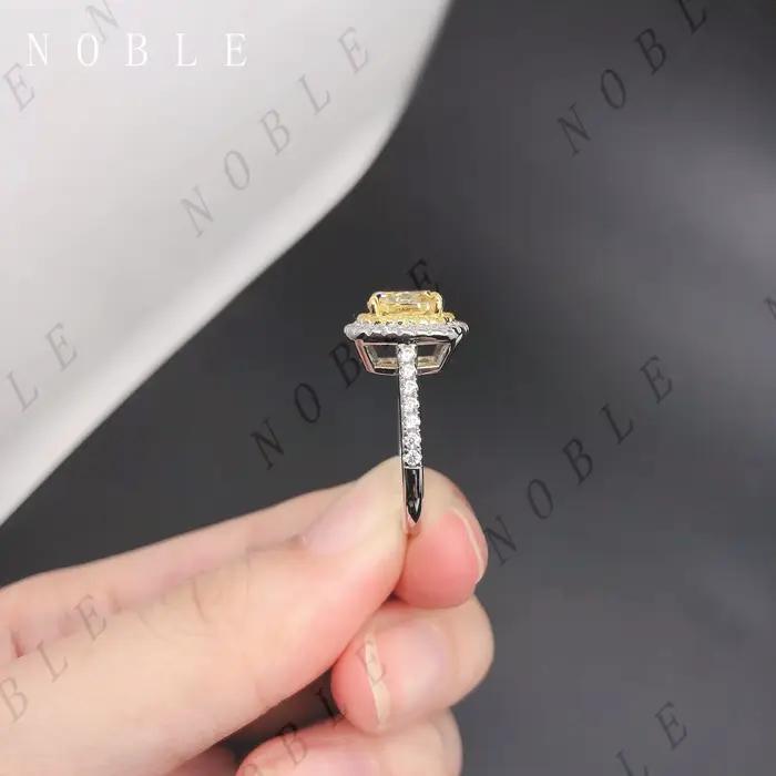 Bague AU750 en or blanc véritable 2