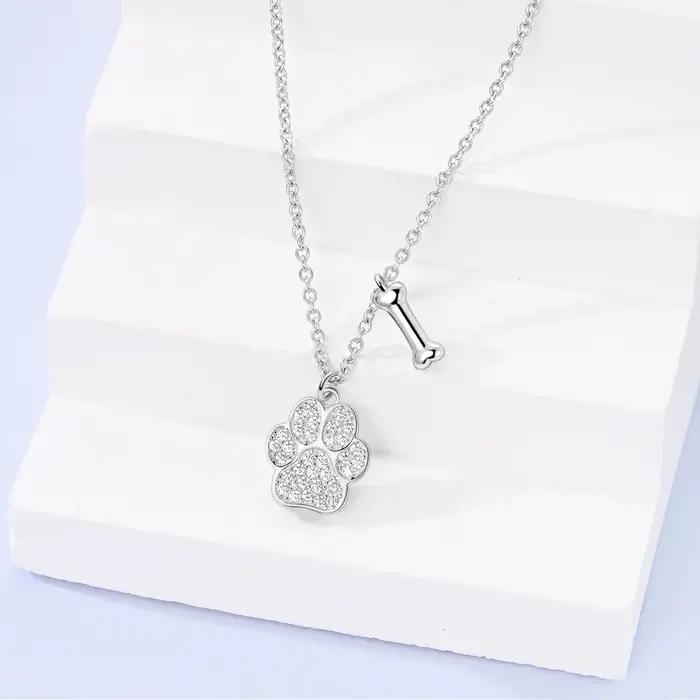 Collier pendentif en argent 925 serti de zirconium blanc avec forme de cœur et de papillon pour femmes bijoux d'anniversaire cadeau spécial