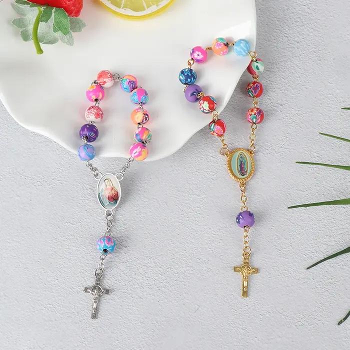 Chapelet perle Bracelet catholique pendentif vierge marie bijoux religieux chrétien centres de table
