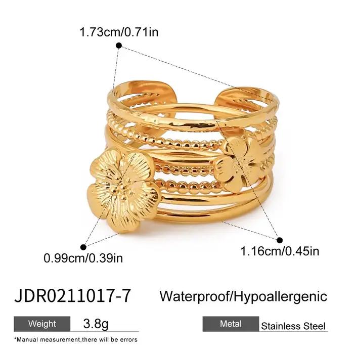 Uworld – ensemble de bagues minimalistes 3 pièces, plaqué or 18 carats, en acier inoxydable, anneaux