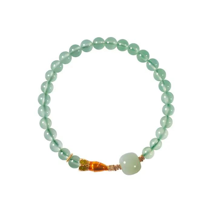 Bracelet fait main perles rondes émail plaqué or argent S925 styles variés pour femme cadeaux occasions spéciales