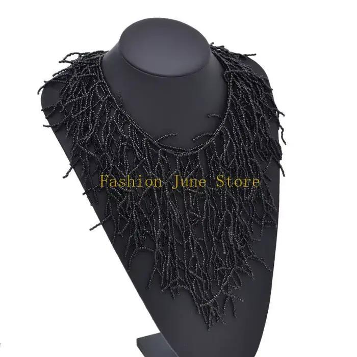 N5KA – collier en corail tissé à main, accessoire bijoux polyvalent pour dames