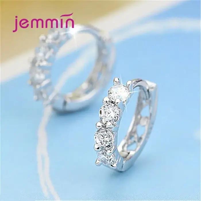 Boucles d'oreilles en argent sterling 925 avec cristaux minuscules