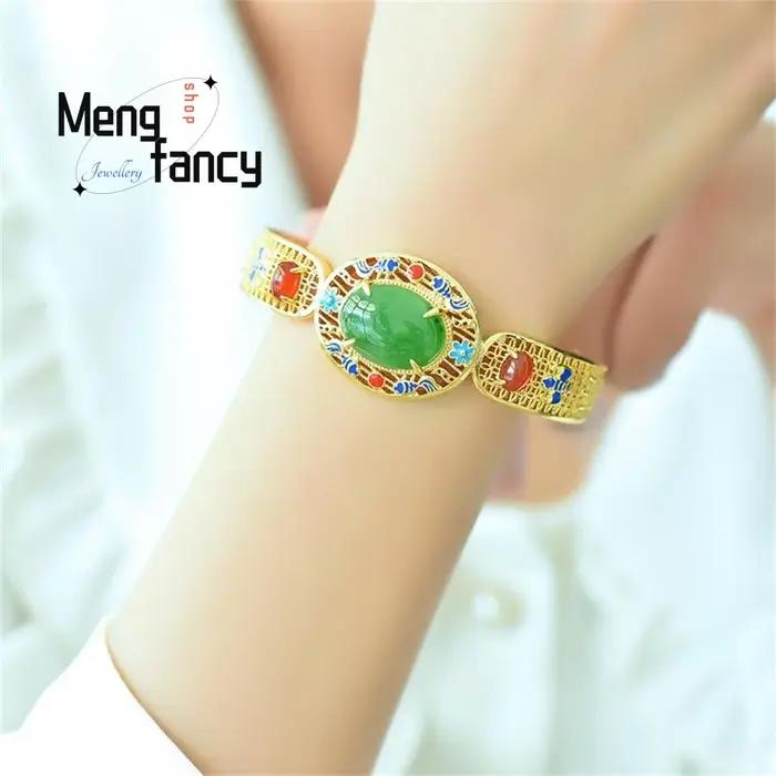 Bracelet en Jaspe de Hotan Naturel