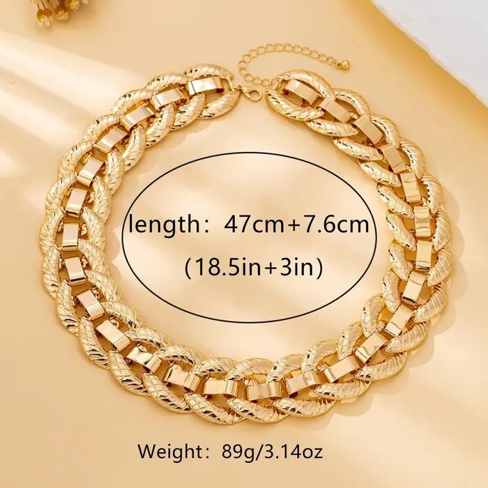 Collier pour femme, collier à chaîne à boucle ronde exagéré et tendance