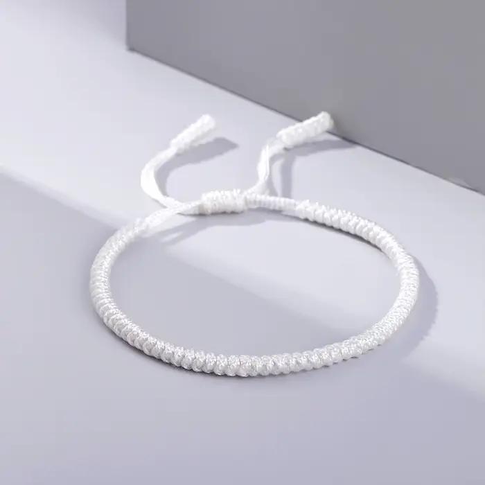 Bracelets noirs et blancs pour Couple, taille réglable, faits à la main, porte-bonheur pour femmes et hommes, breloque de Protection, bijoux d'amour