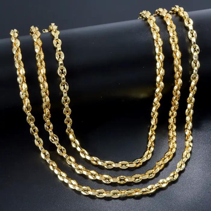 Hiphop Punk bordure collier cubain pour hommes couleur or 18K collier en cuivre italien mode mariage fiançailles bijoux accessoires