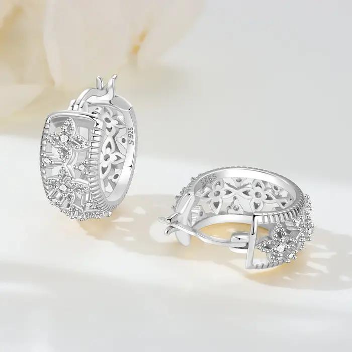 Boucles d'oreilles vintage en argent sterling Orstarry scintillantes avec zircon blanc ou noir pour femmes occasions spéciales bijoux cadeaux