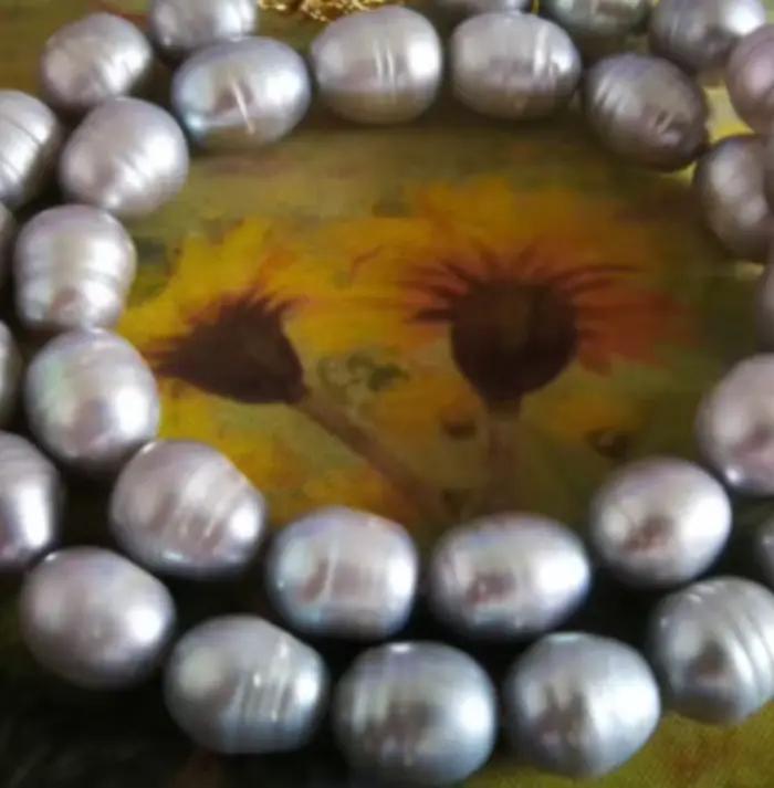 Nouveau collier de bijoux vente chaude 11-13mm collier de perles grises naturelles de Tahiti 18 "