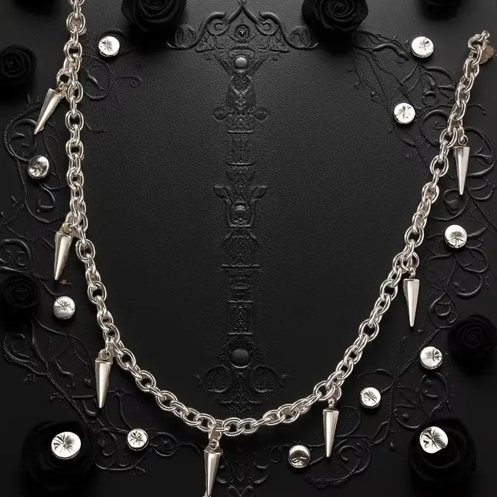 Collier à pampilles à rivets Punk Hip Hop Mode Géométrique Chaîne Acier Titane Hommes Femmes Occasions Spéciales